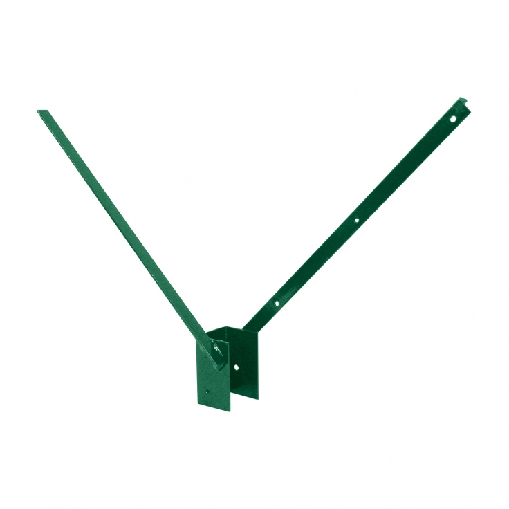 Bavolet galvanized + PVC, for square post 60 × 40 mm, “V” shape, green