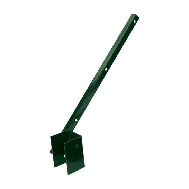 Bavolet galvanized + PVC, for square post 60x60mm, one sided - inner, green
