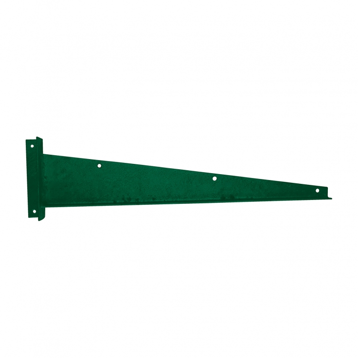 Halter für Stacheldraht und Klingenbänder, verzinkt und PVC-beschichtet für Torflügel gerade, Endstück rechts, Farbe grün RAL 6005