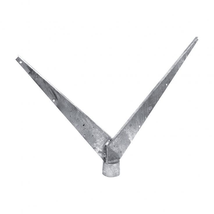 Bavolet galvanized, for round post Ø 48 mm “V” shape