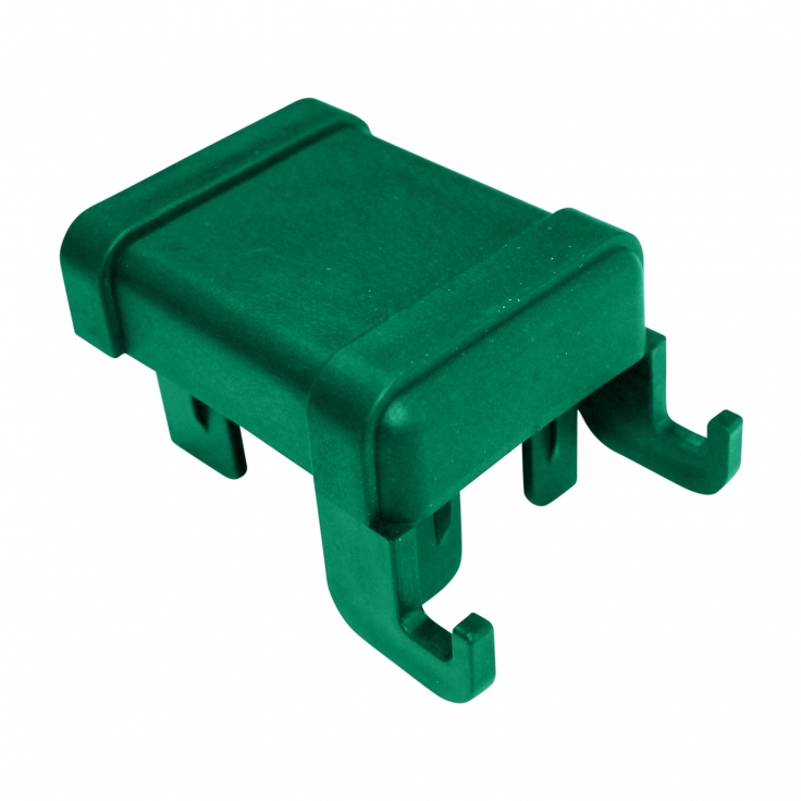 Post cap 60x40 mm including front hooks, green