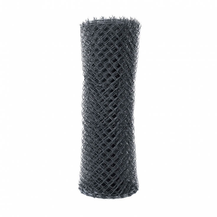 Chain Link fence IDEAL galvanized + PVC, ROUND INTERLACED roll 100/55x55/25m - 1,65/2,5mm, anthracite