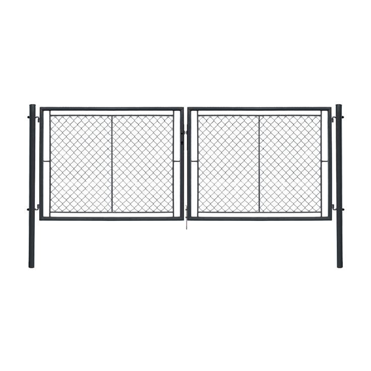 Dvoukřídlá brána IDEAL® II. poplastovaná (Zn + PVC) - rozměr 3605 × 1200 mm, barva antracit (RAL 7016)
