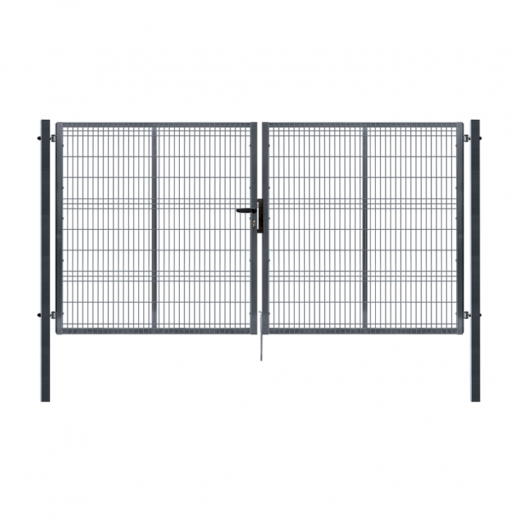 Double swing gate PILOFOR, 4118x1245 mm, Zn+RAL 7016