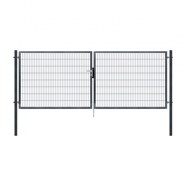 Dvoukřídlá brána PILOFOR® SUPER poplastovaná (Zn + PVC) - antracit, rozměr 4090 × 1180 mm