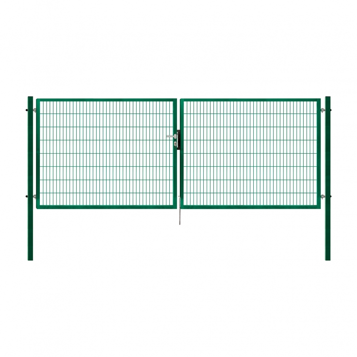 Double swing gate PILOFOR SUPER, 4090x1380 mm, Zn+RAL 6005 