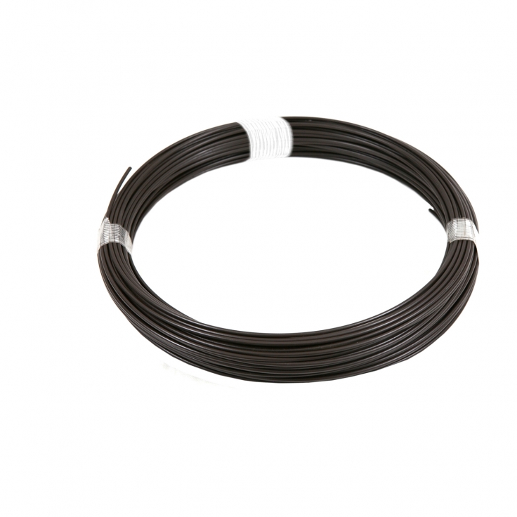 Tension Wire galvanized + PVC 52m, 2,25/3,40, brown, (white lable)