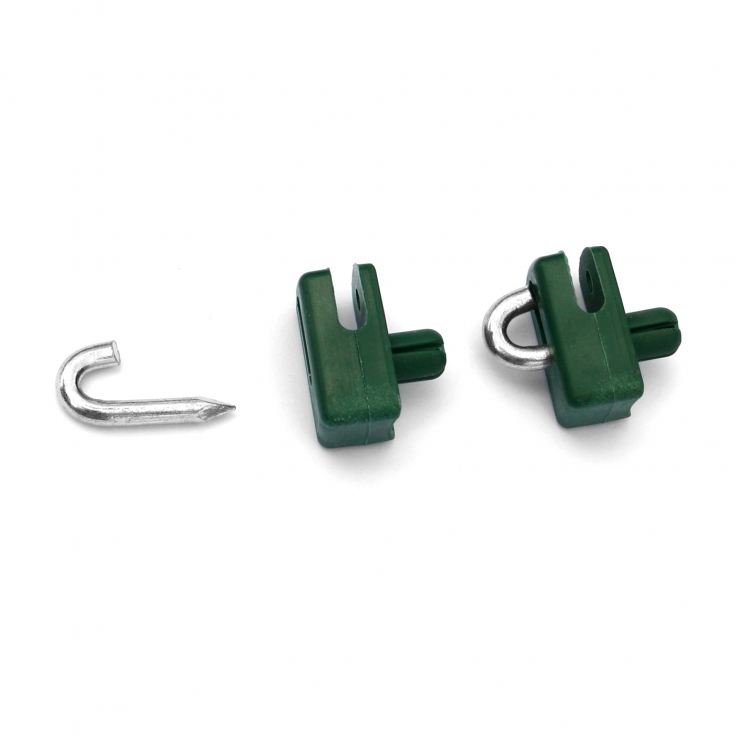 Drive-in clamp for tension wire, green