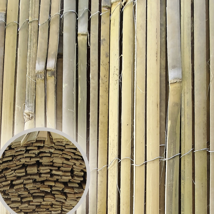 BAMBOOPIL – gespaltener Bambus Höhe 150 cm, Länge 5 m