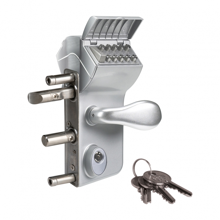 Industrial mechanical code lock LMKQ40 -V2 -  silver LOCINOX