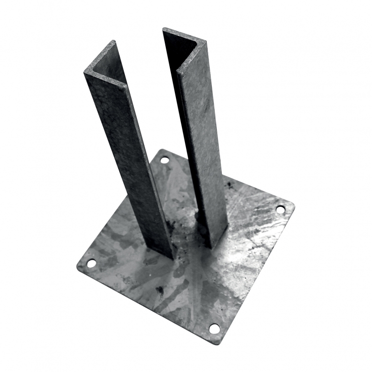 Zn patka k montáži sloupku na betonový základ - pro sloupky - profilu 100 × 100 mm
