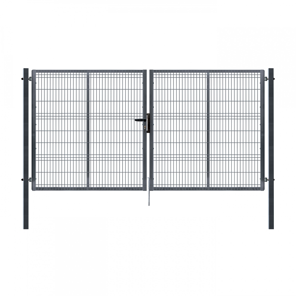 Dvoukřídlá brána PILOFOR® poplastovaná (Zn + PVC) - rozměr 4118 × 1045 mm, barva antracit