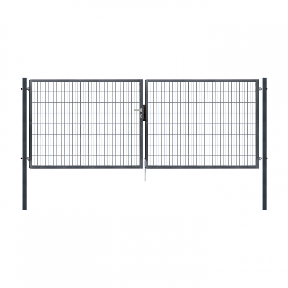 Dvoukřídlá brána PILOFOR® SUPER poplastovaná (Zn + PVC) - antracit, rozměr 4090 × 980 mm