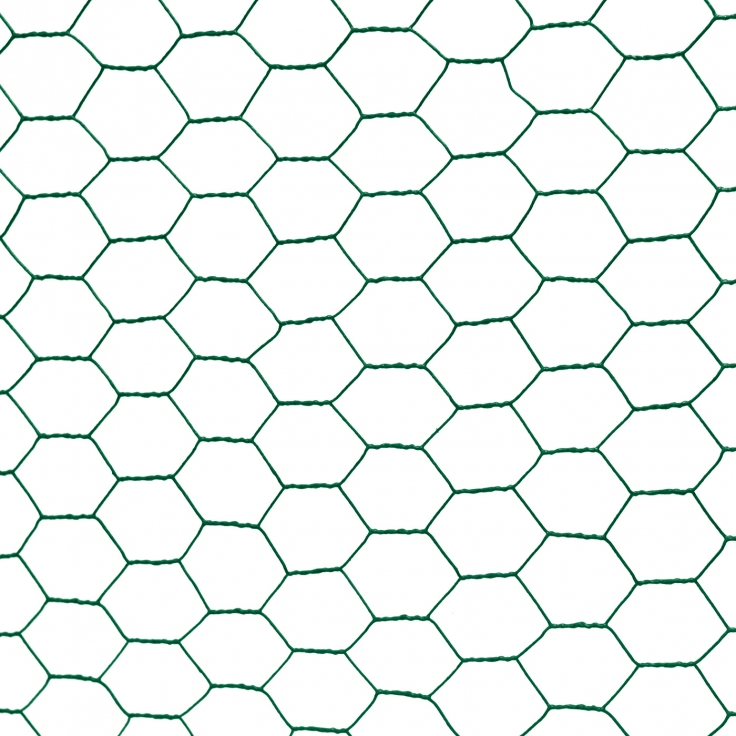 Sechseckgeflechte für Tierhaltung verzinkt und PVC-beschichtet 40 mm - höhe 100 cm, rolle 25 m