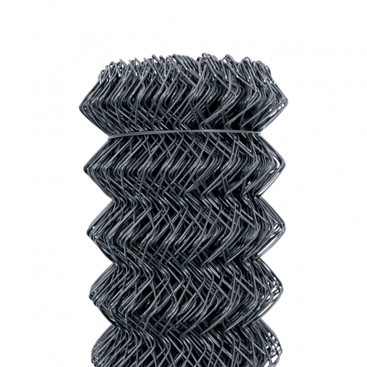 Čtyřhranné pletivo poplastované IDEAL Zn + PVC 50 (kompaktní role, bez napínacího drátu) - výška 125 cm, barva antracit (RAL 7016)