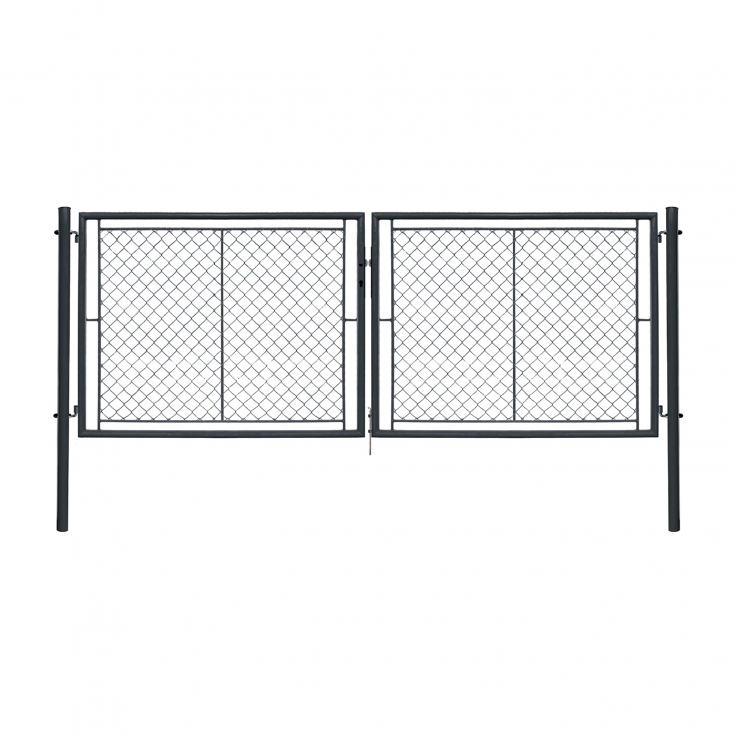 Double swing gate IDEAL II. 3605x1200, galvanized + PVC, anthracite