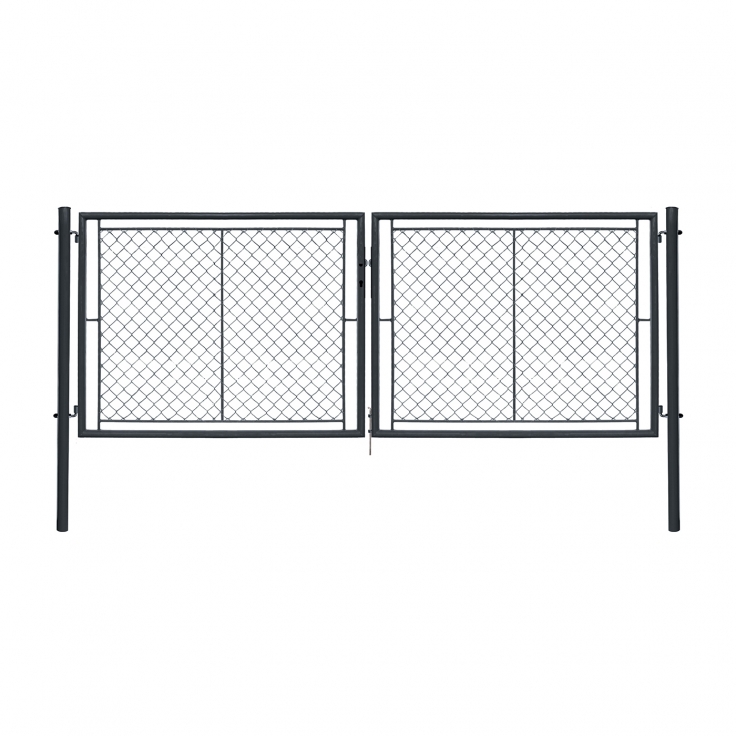 Dvoukřídlá brána IDEAL® II. poplastovaná (Zn + PVC) - rozměr 3605 × 1750 mm, barva antracit (RAL 7016)