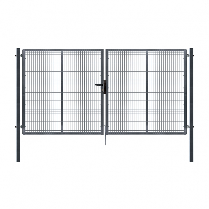 Double swing gate PILOFOR, 4118x1045 mm, Zn+RAL 7016