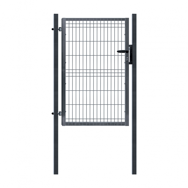 Jednokřídlá branka PILOFOR® poplastovaná (Zn + PVC) - rozměr 1094 × 1045 mm, barva antracit