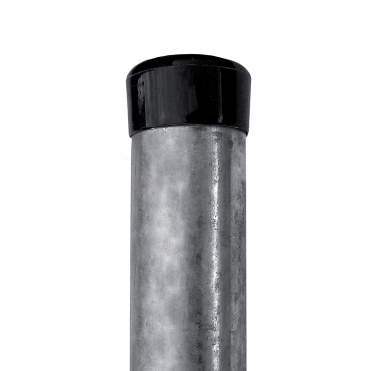 Plotový sloupek IDEAL® pozinkovaný (Zn) 2900/60/3,0mm, včetně černé čepičky