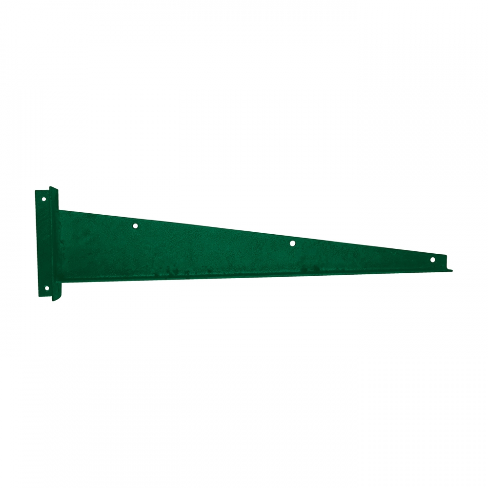 Halter für Stacheldraht und Klingenbänder, verzinkt und PVC-beschichtet für Torflügel gerade, Endstück rechts, Farbe grün RAL 6005