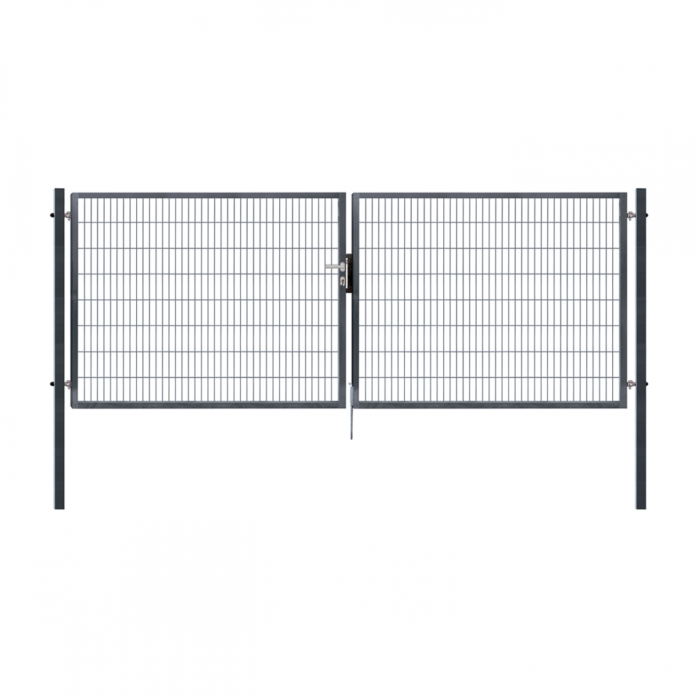 Zweiflügeliges Tor PILOFOR® SUPER verzinkt und PVC-beschichtet - anthracit, abmessungen 4118 × 980 mm