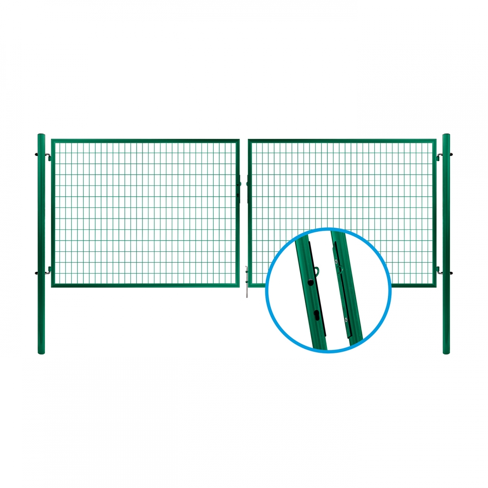 Dvoukřídlá brána SOLID poplastovaná (Zn + PVC) - rozměr 3580 × 1200 mm