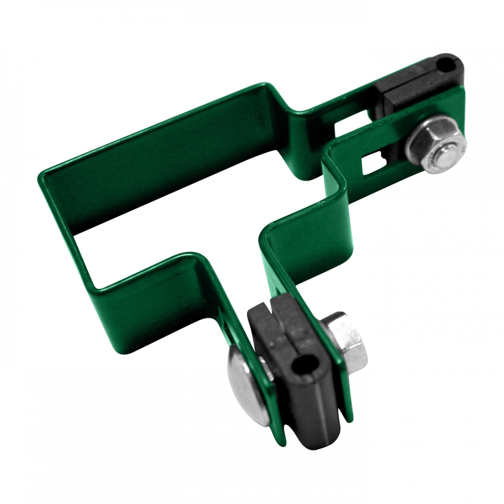 Clamp for post 60x40mm, galvanized + PVC, corner, green