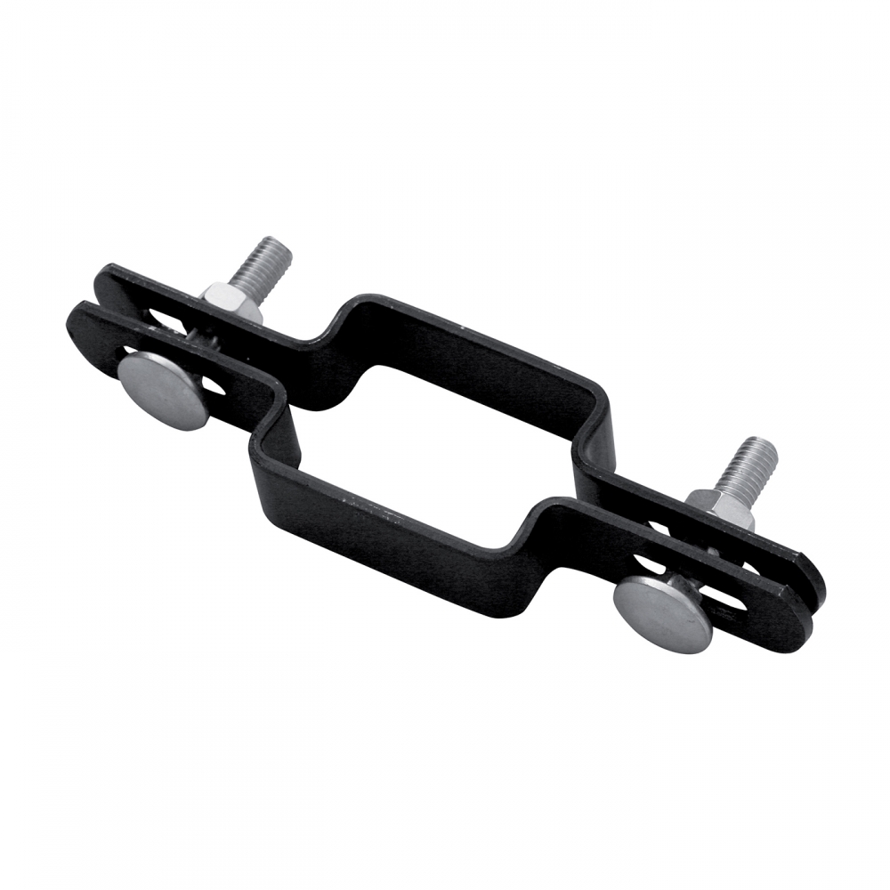 Post clamp for fence panel 50x50, galvanized, powder coated black